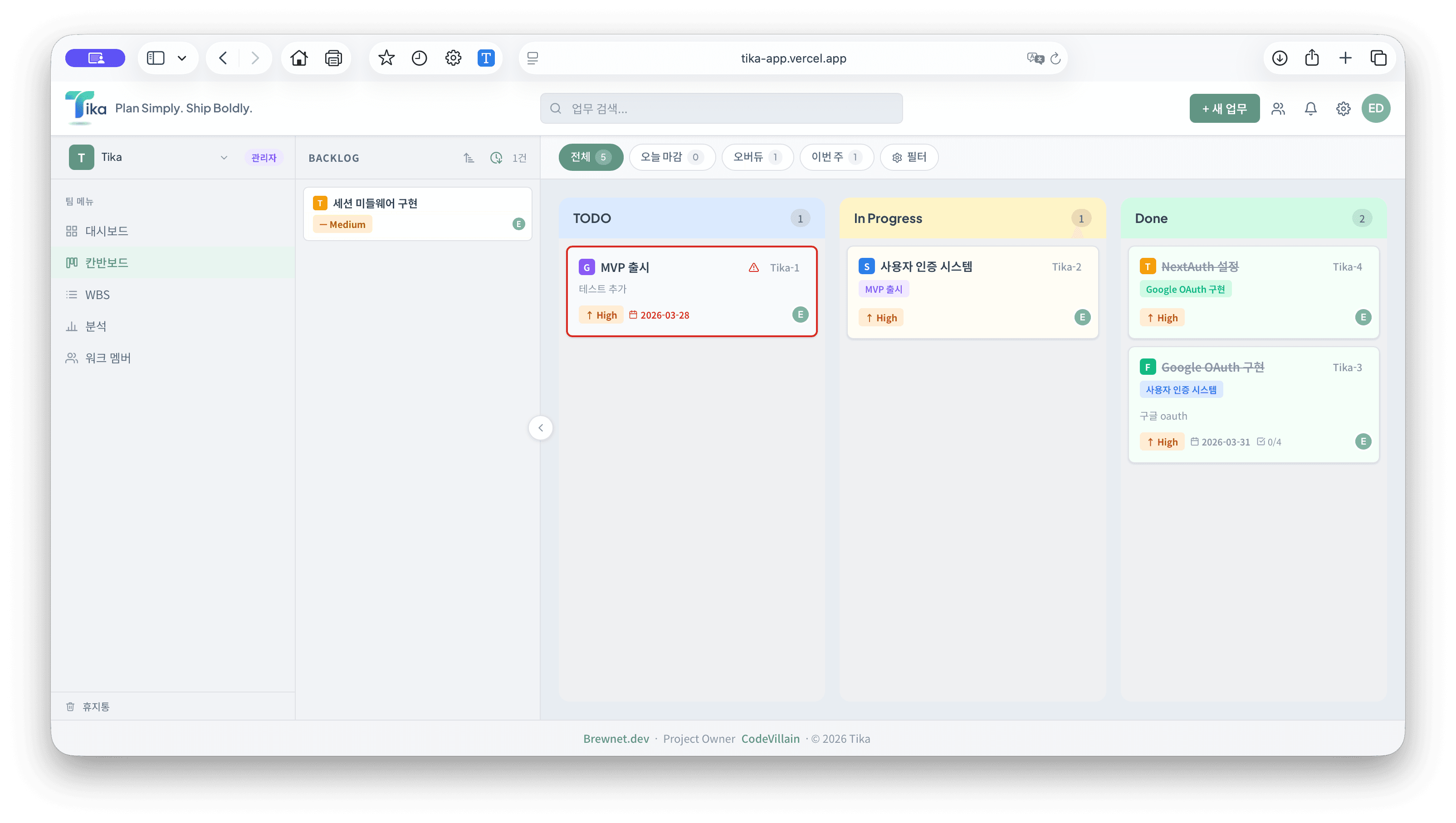Tika Kanban Board
